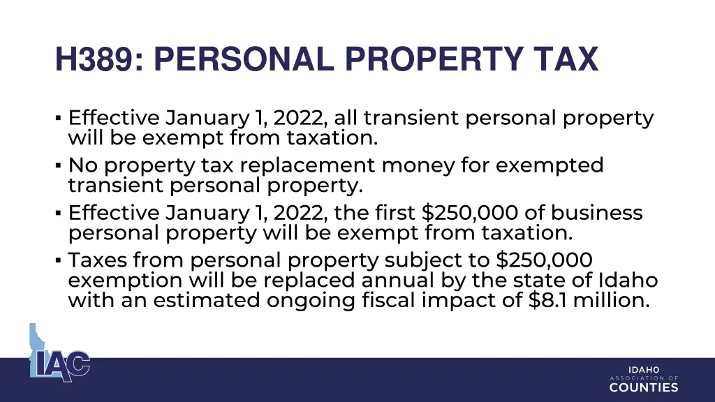 h389 personal property tax