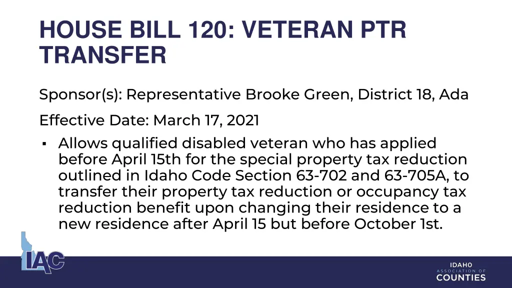 house bill 120 veteran ptr transfer