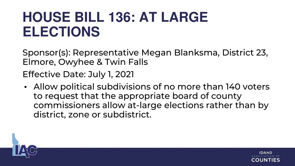 house bill 136 at large elections