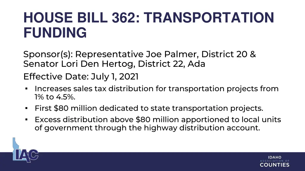 house bill 362 transportation funding