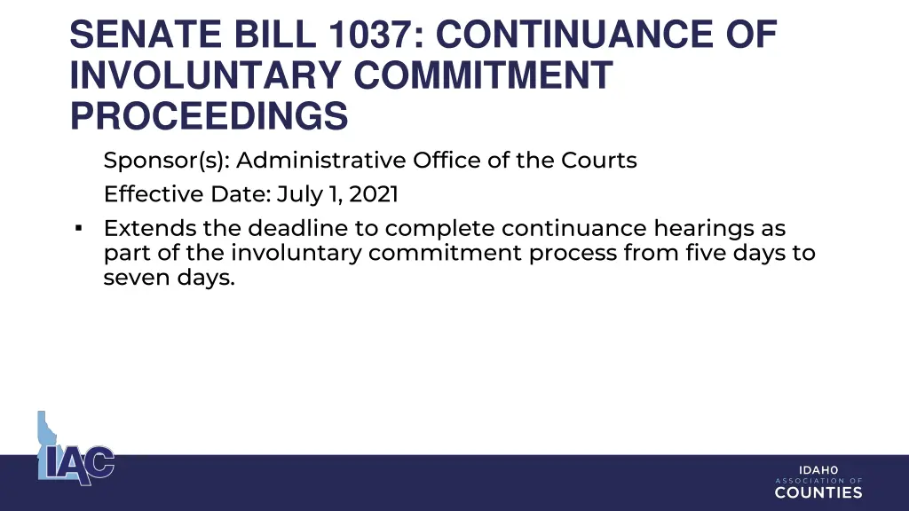 senate bill 1037 continuance of involuntary