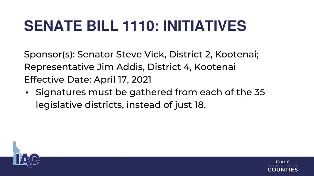 senate bill 1110 initiatives