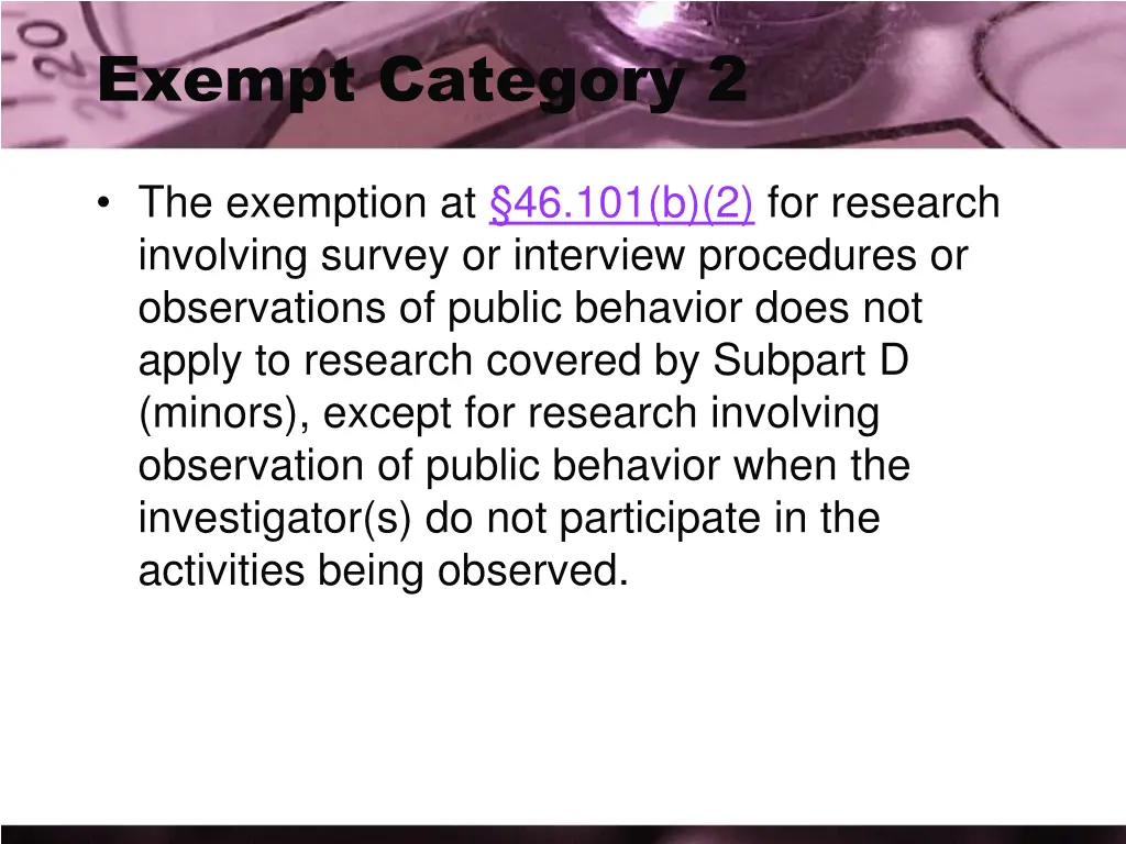 exempt category 2 1