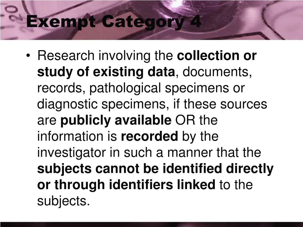 exempt category 4