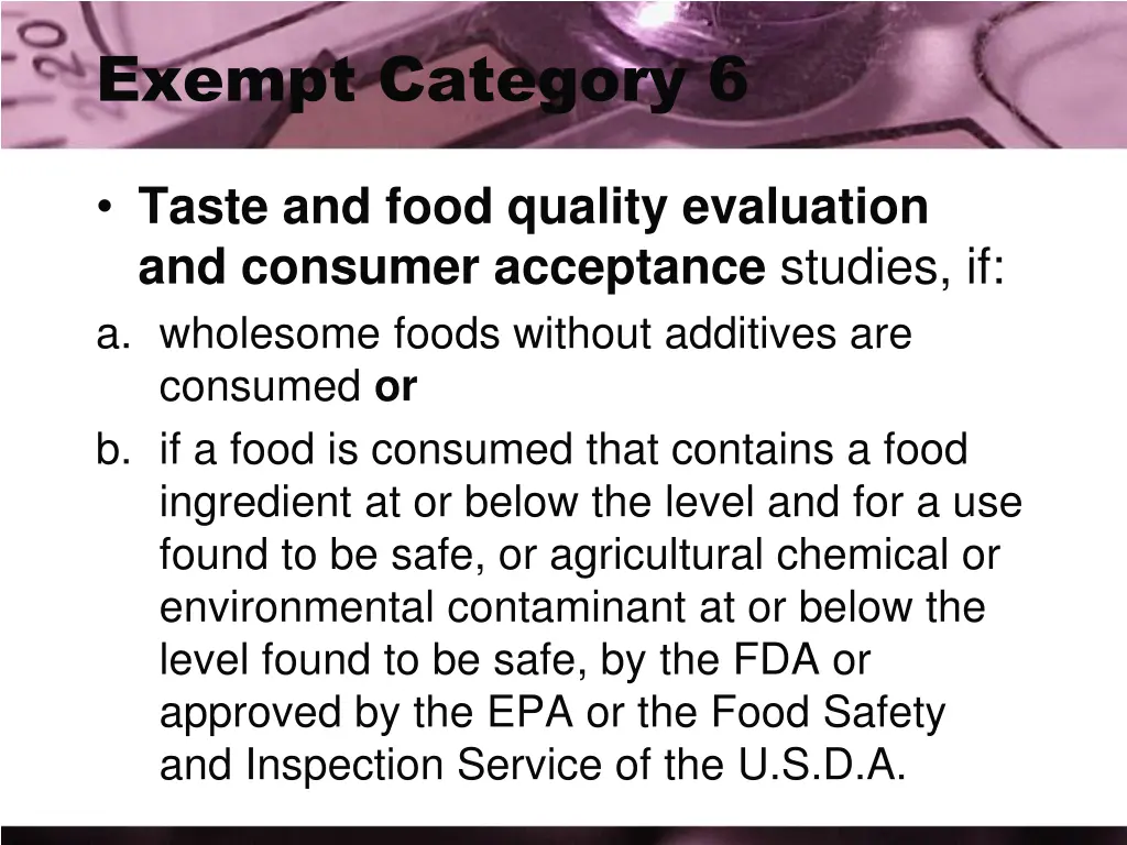 exempt category 6