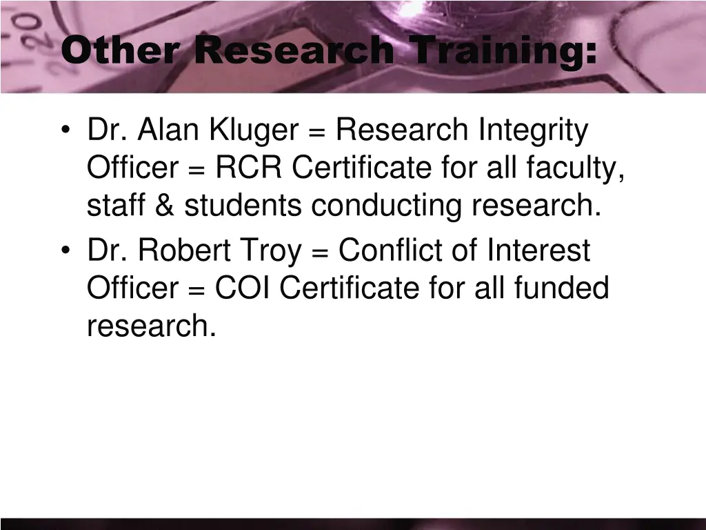 other research training