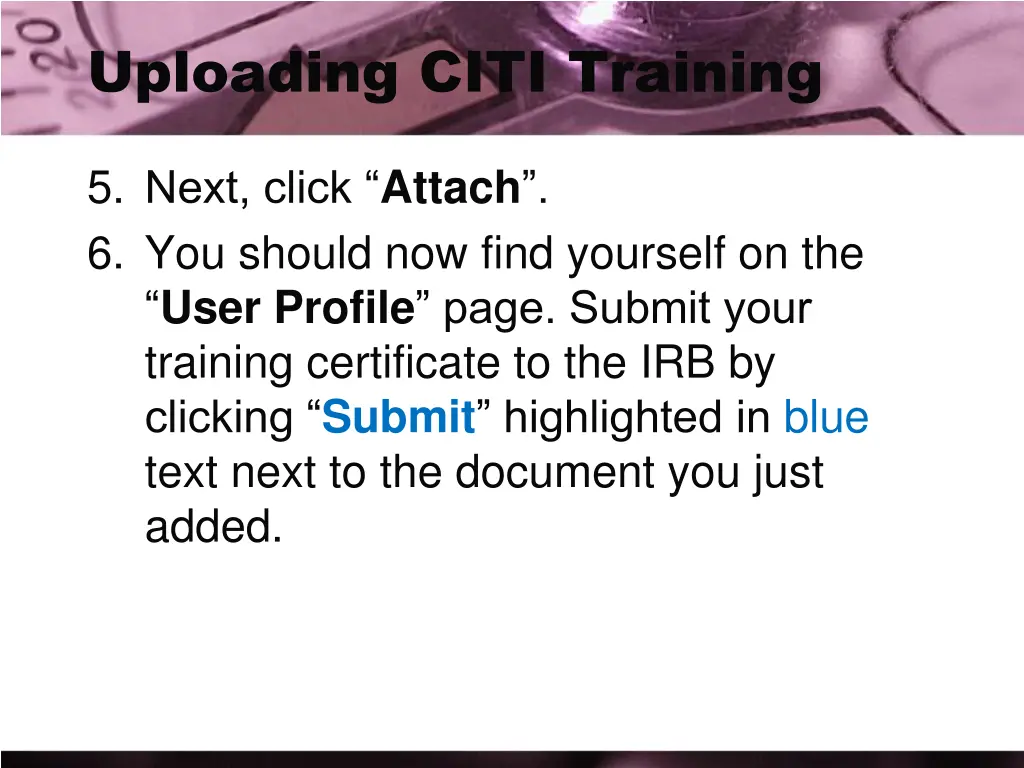 uploading citi training 1