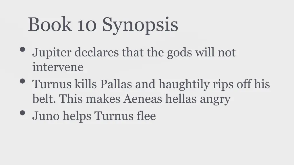 book 10 synopsis jupiter declares that the gods