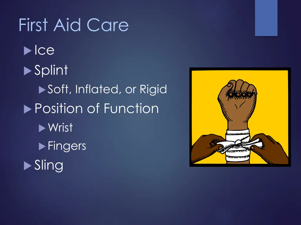 first aid care