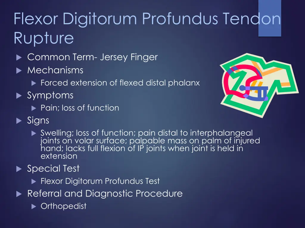 flexor digitorum profundus tendon rupture