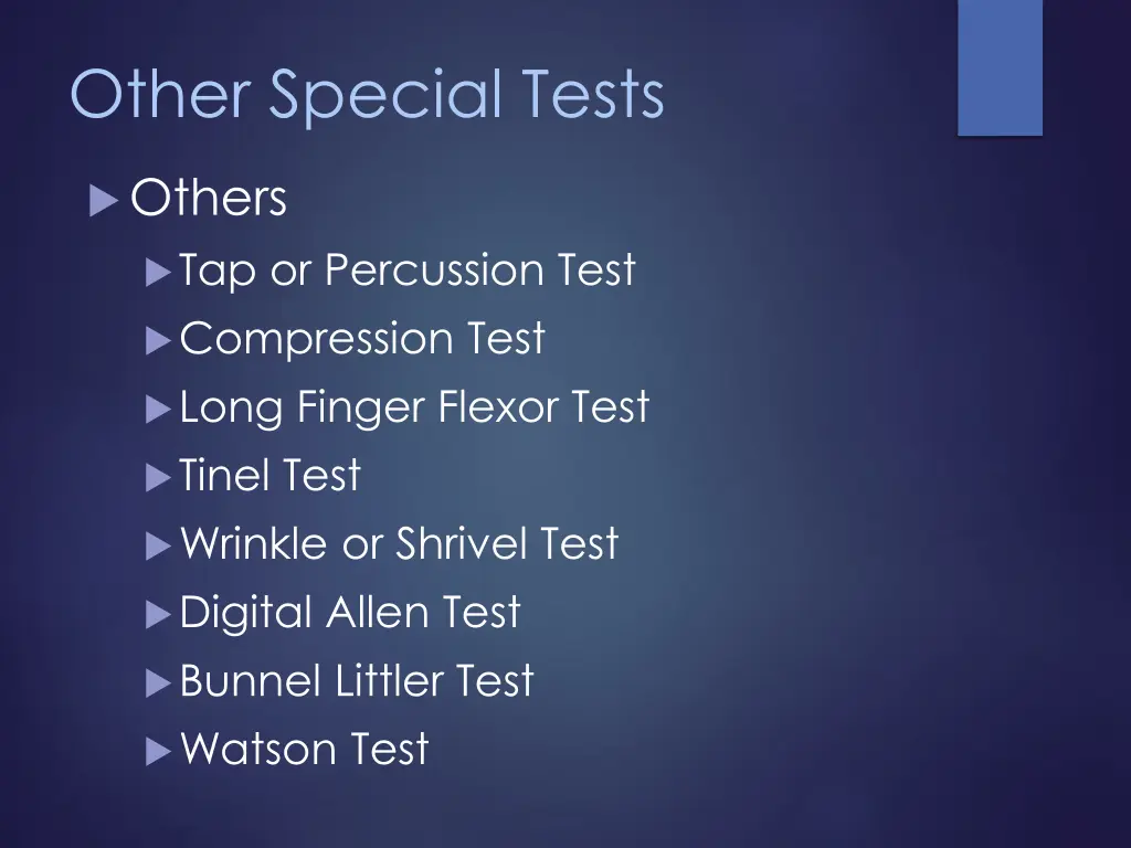 other special tests