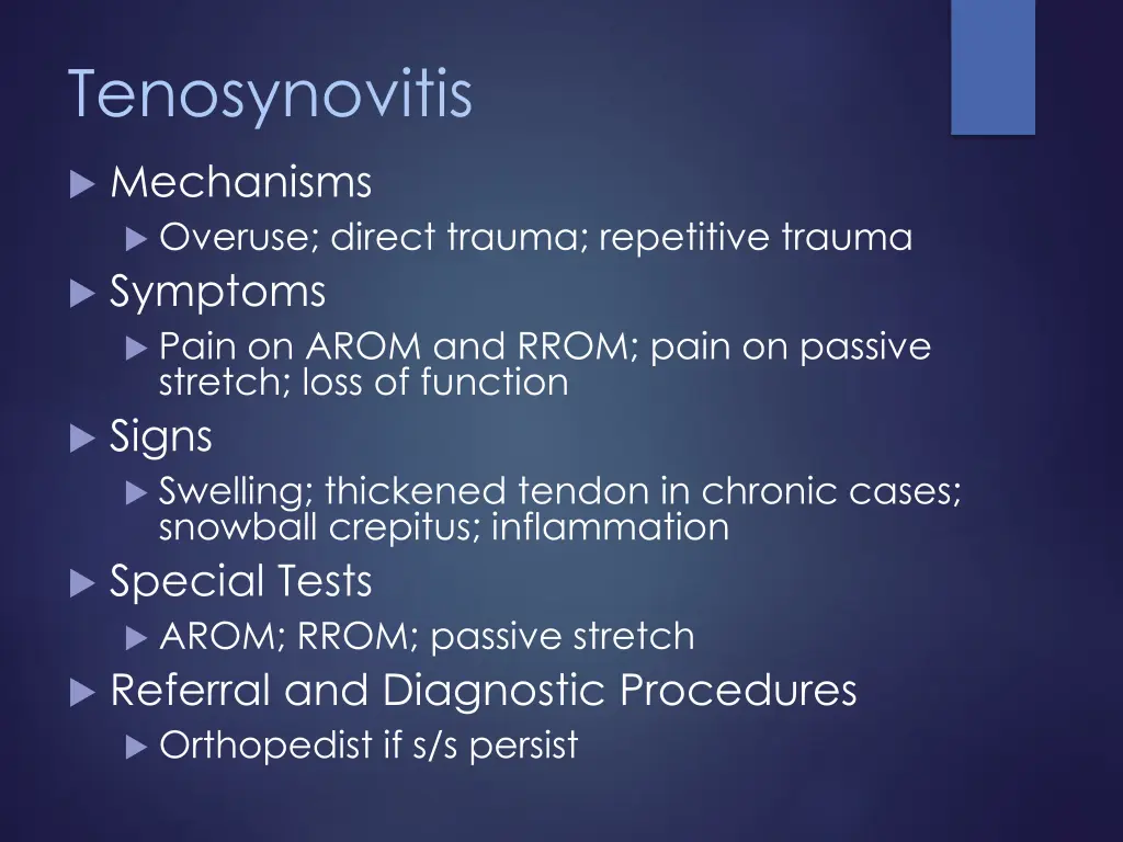 tenosynovitis