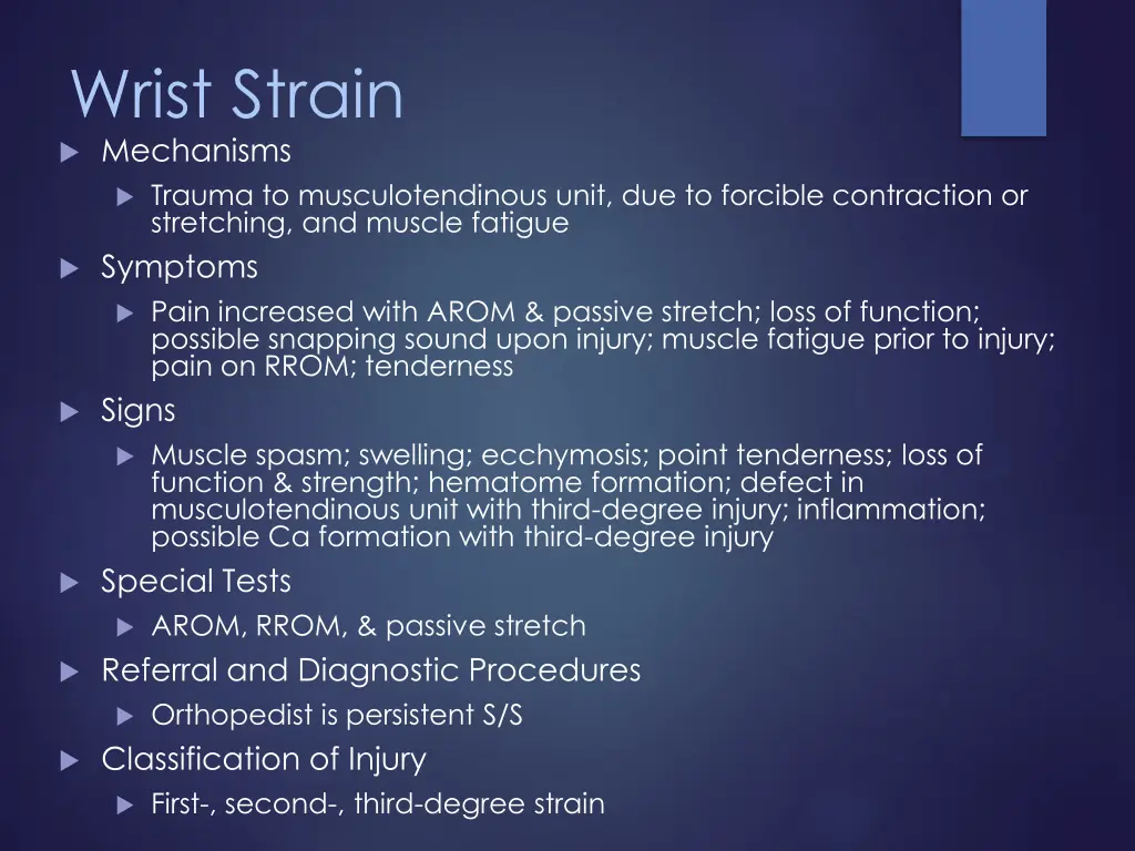 wrist strain mechanisms trauma