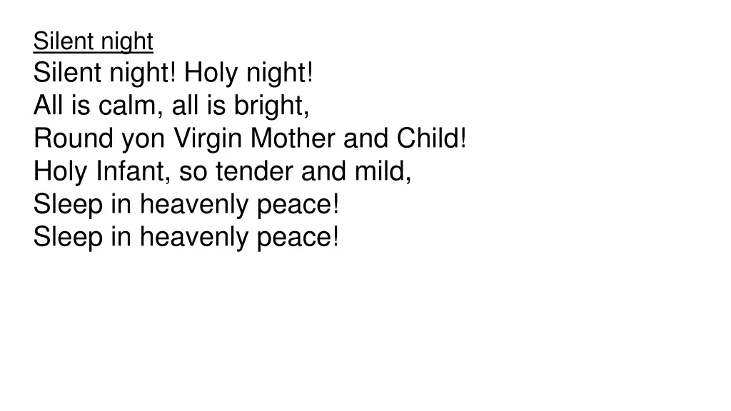 silent night silent night holy night all is calm