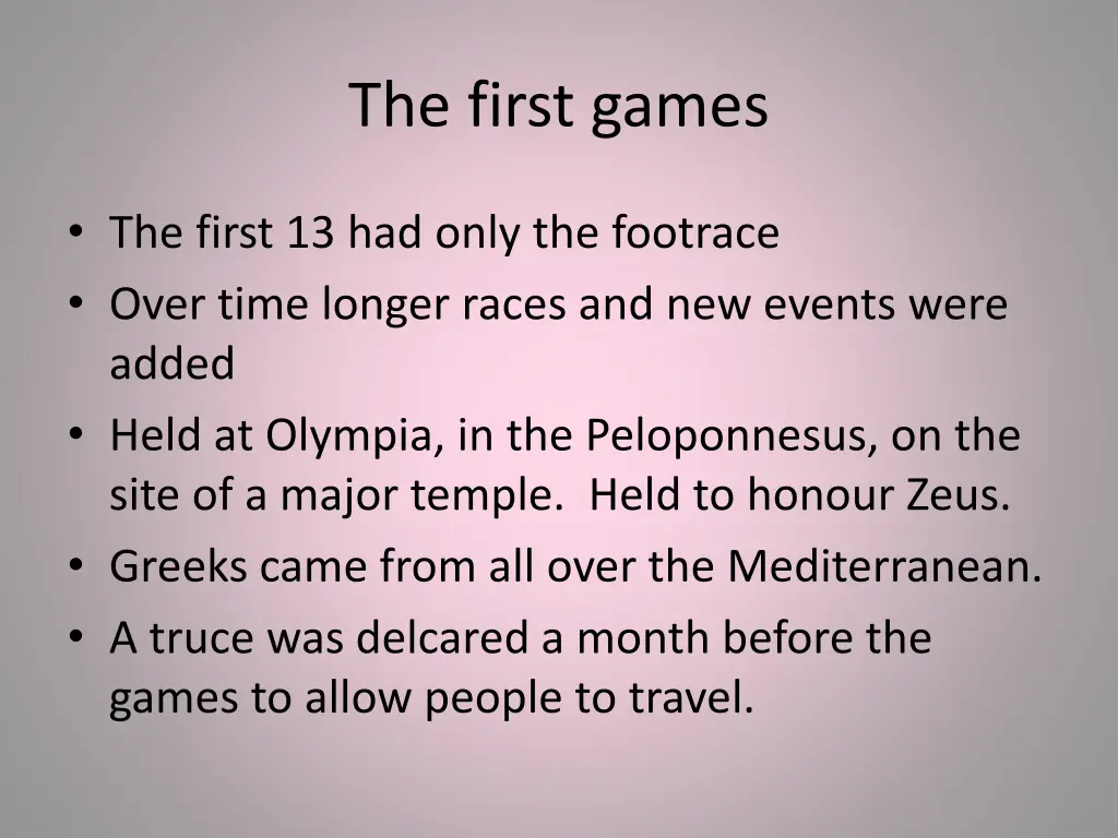 the first games