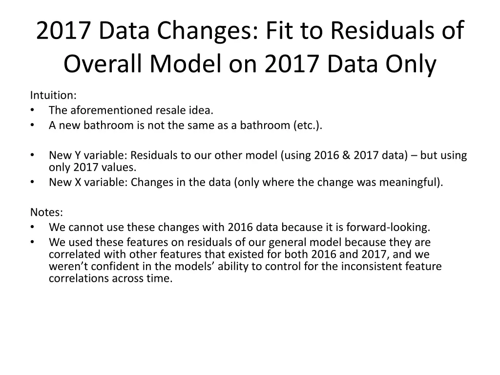 2017 data changes fit to residuals of overall