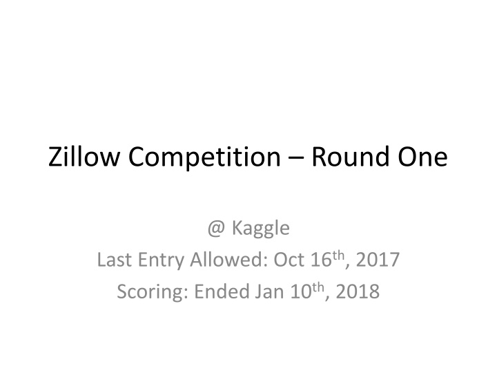 zillow competition round one