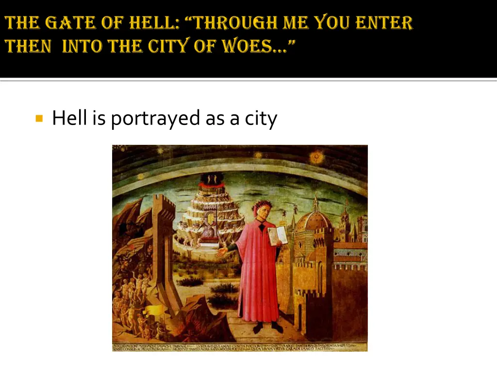 hell is portrayed as a city