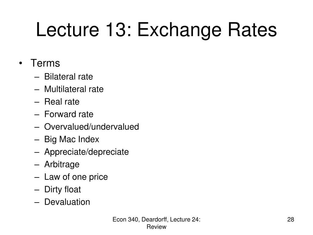 lecture 13 exchange rates 1