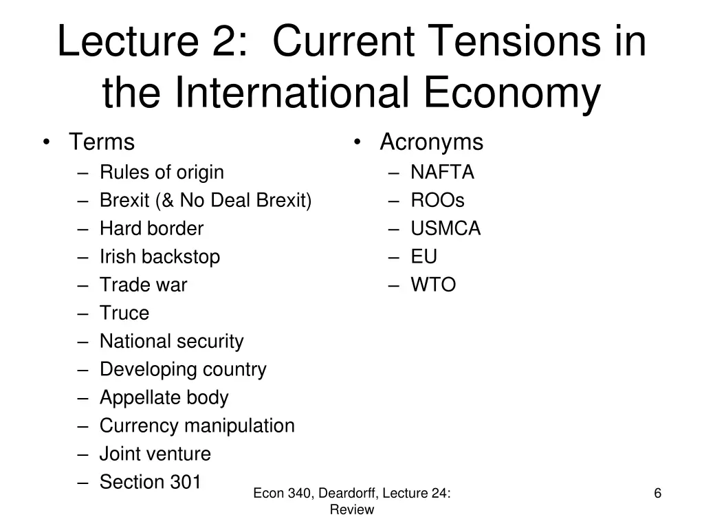 lecture 2 current tensions in the international 1