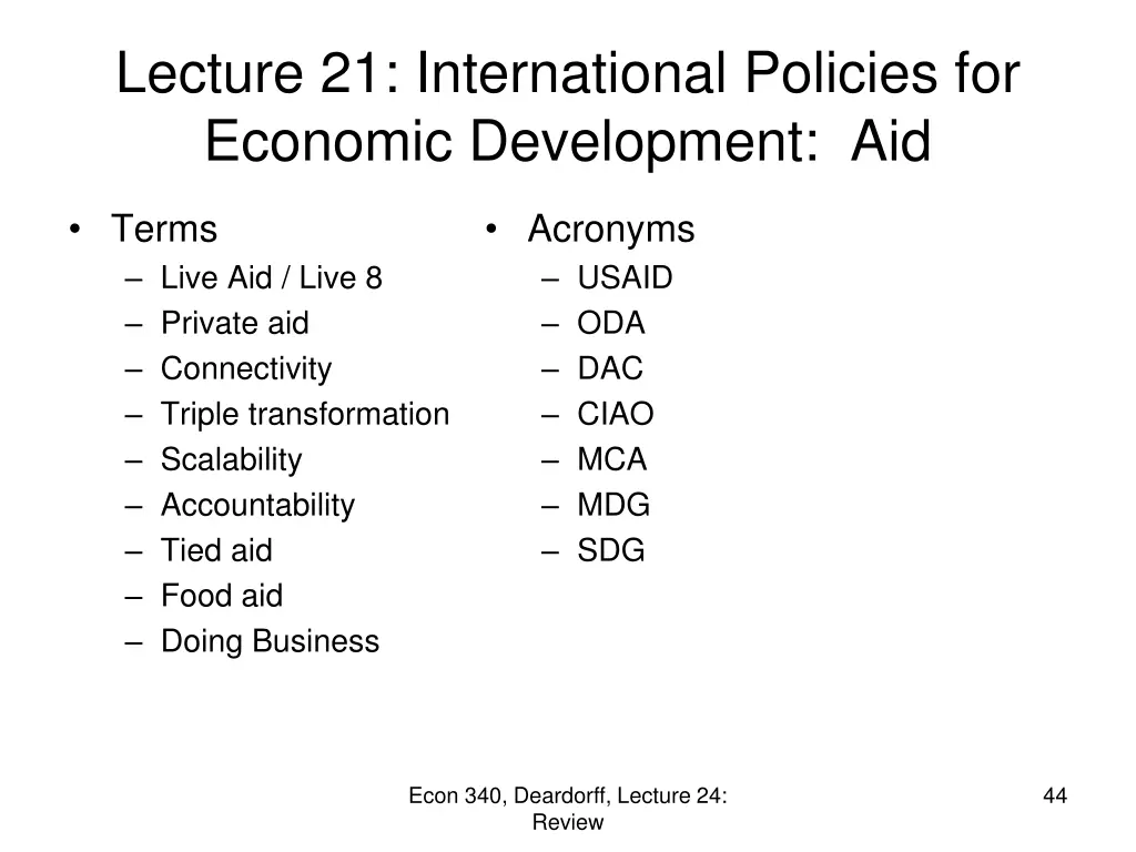 lecture 21 international policies for economic 1