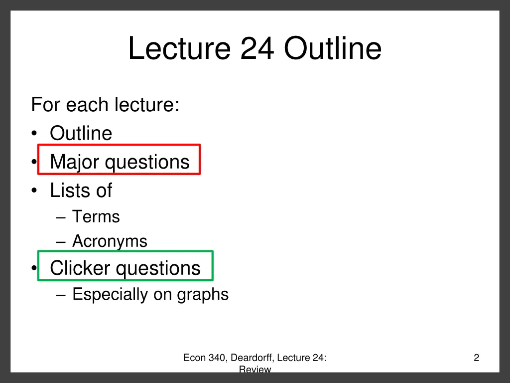 lecture 24 outline