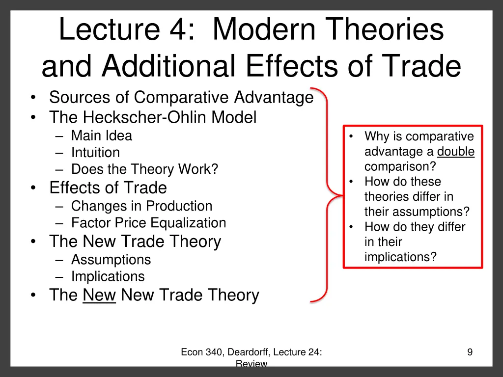 lecture 4 modern theories and additional effects