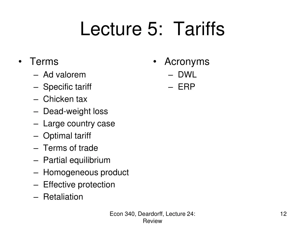 lecture 5 tariffs 1