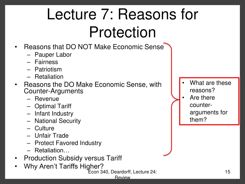 lecture 7 reasons for protection reasons that