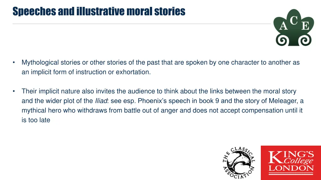 speeches and illustrative moral stories