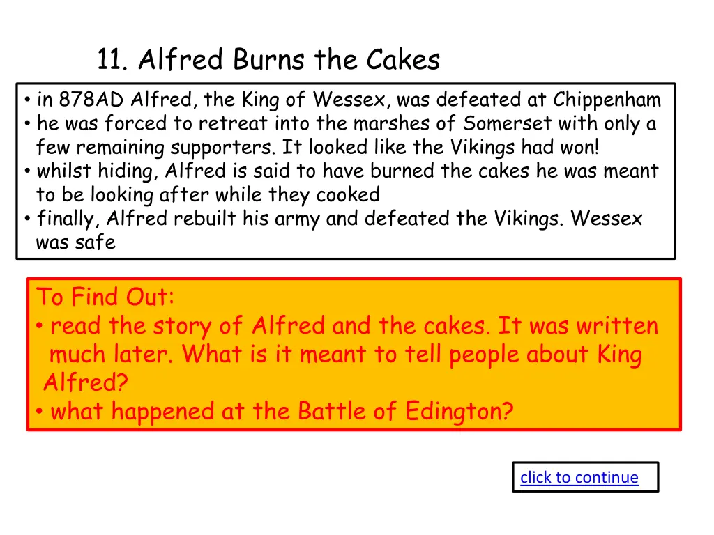 11 alfred burns the cakes in 878ad alfred