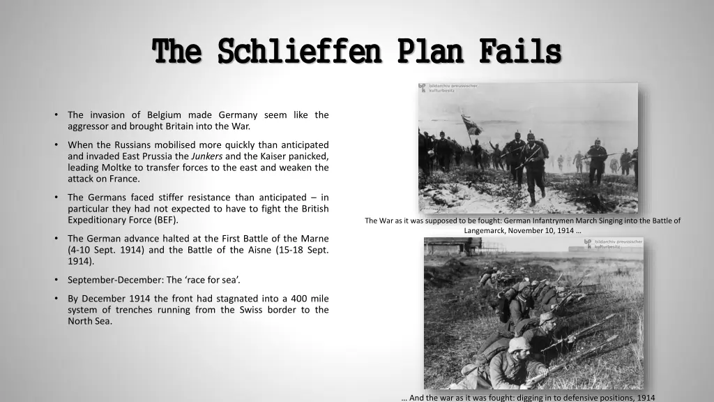 the schlieffen plan fails the schlieffen plan