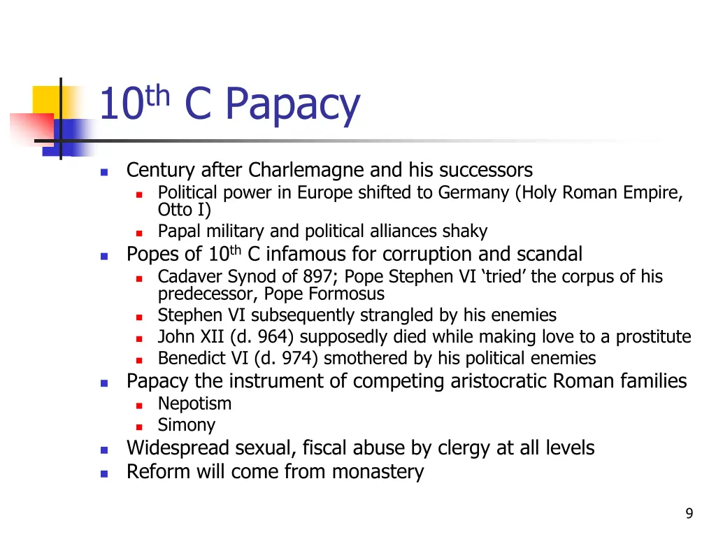 10 th c papacy