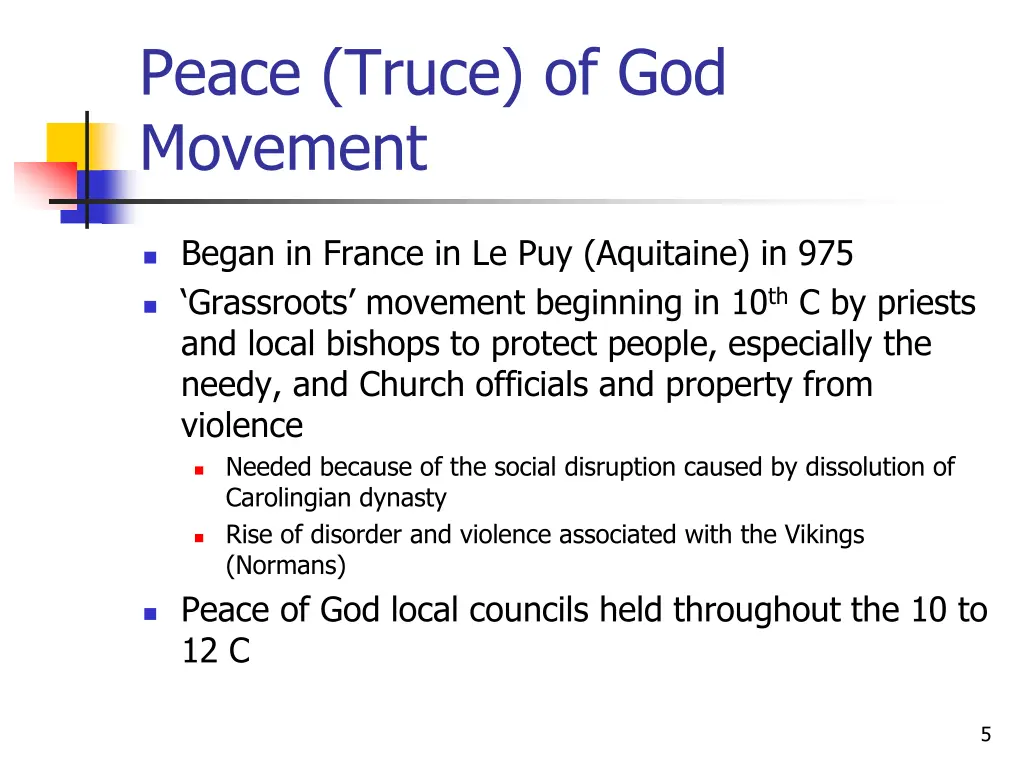 peace truce of god movement