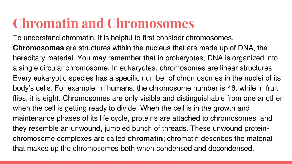 chromatin and chromosomes to understand chromatin