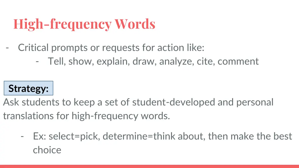 high frequency words