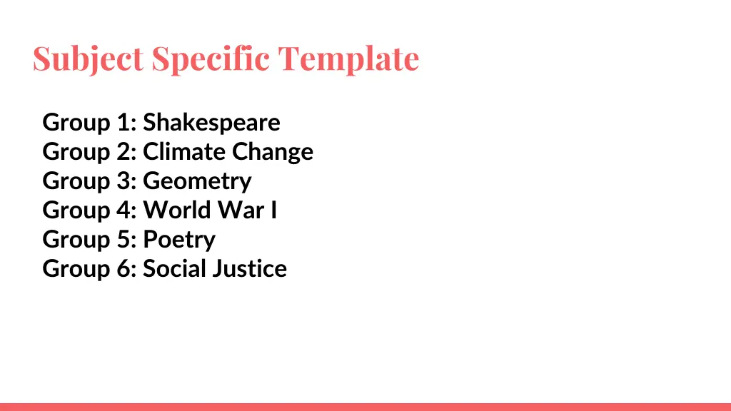 subject specific template 1