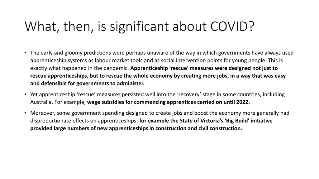 what then is significant about covid