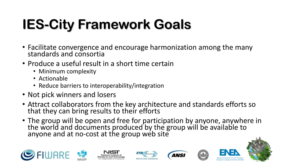 ies city framework goals 1