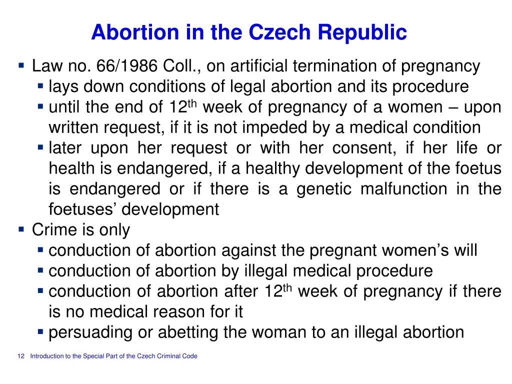 abortion in the czech republic