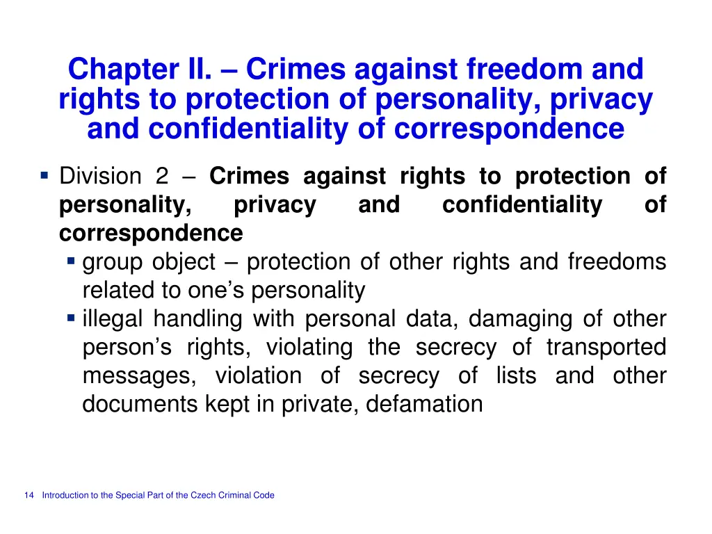 chapter ii crimes against freedom and rights 1