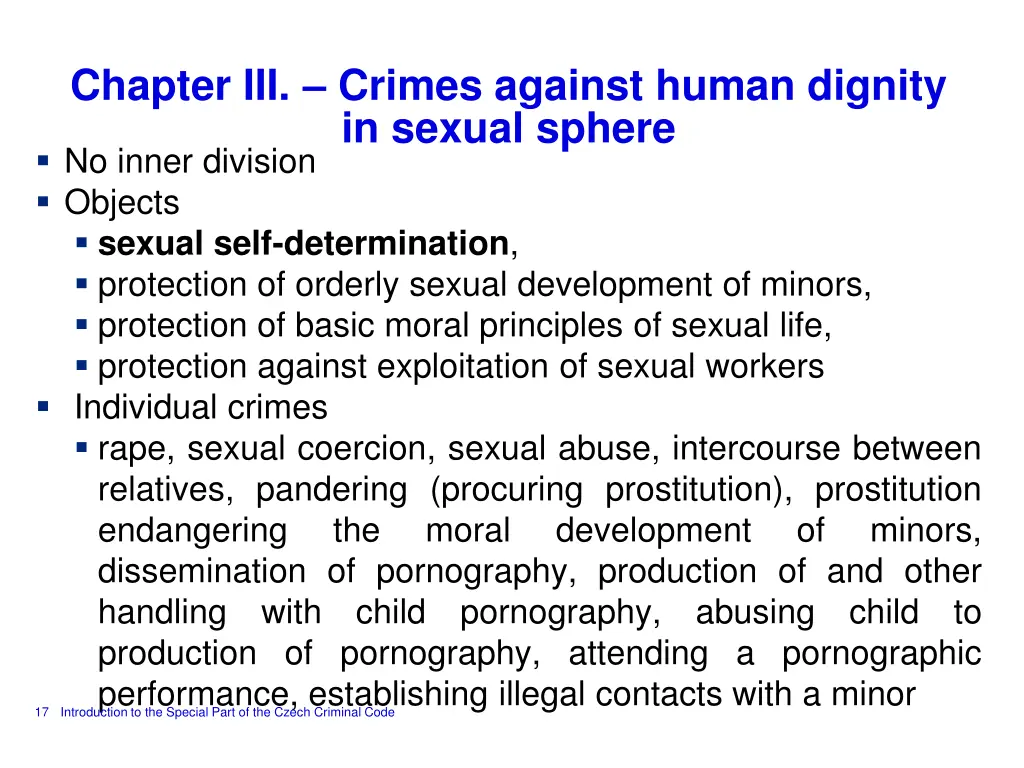 chapter iii crimes against human dignity