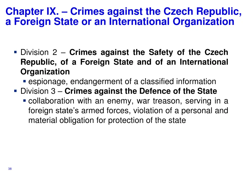 chapter ix crimes against the czech republic 1