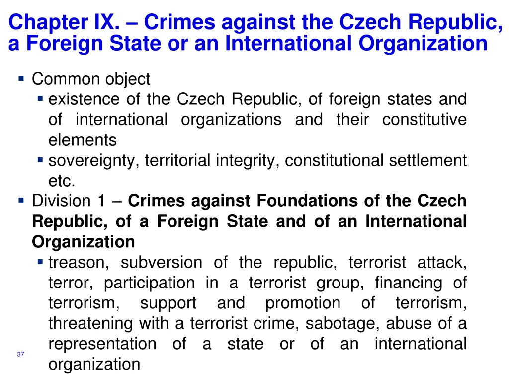 chapter ix crimes against the czech republic