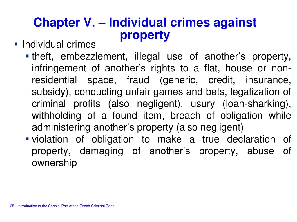 chapter v individual crimes against property