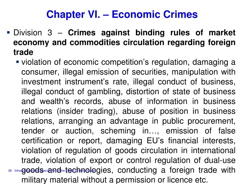 chapter vi economic crimes