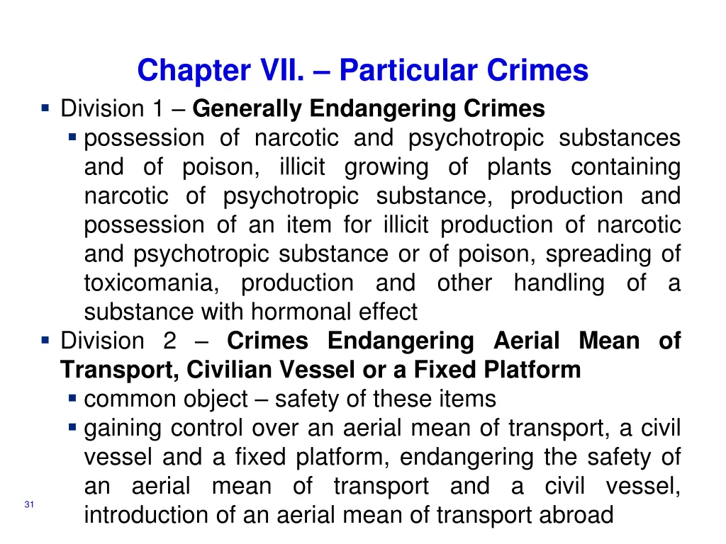 chapter vii particular crimes division