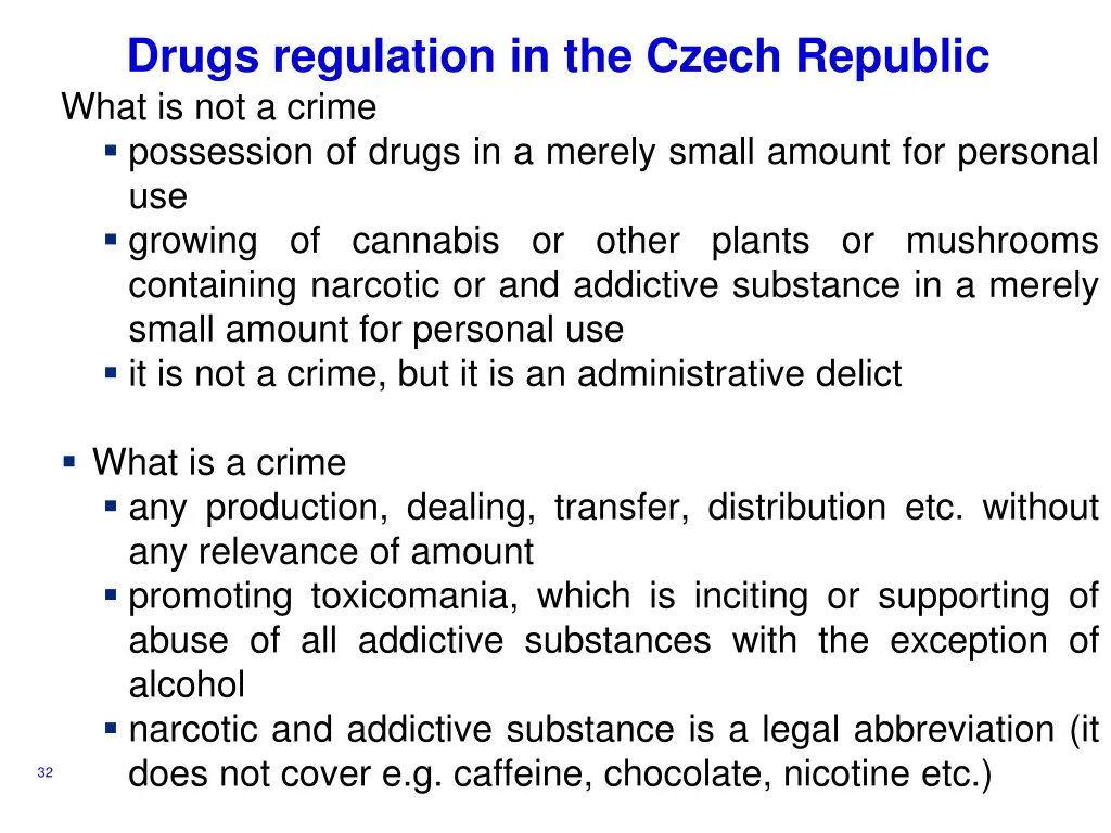 drugs regulation in the czech republic what