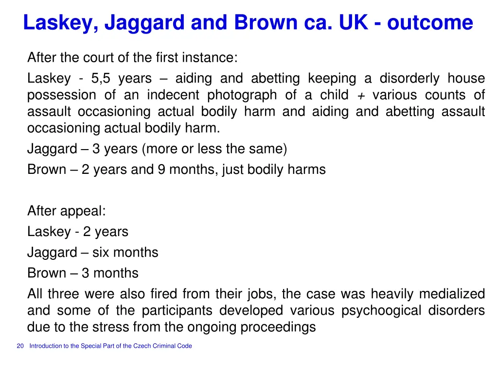 laskey jaggard and brown ca uk outcome