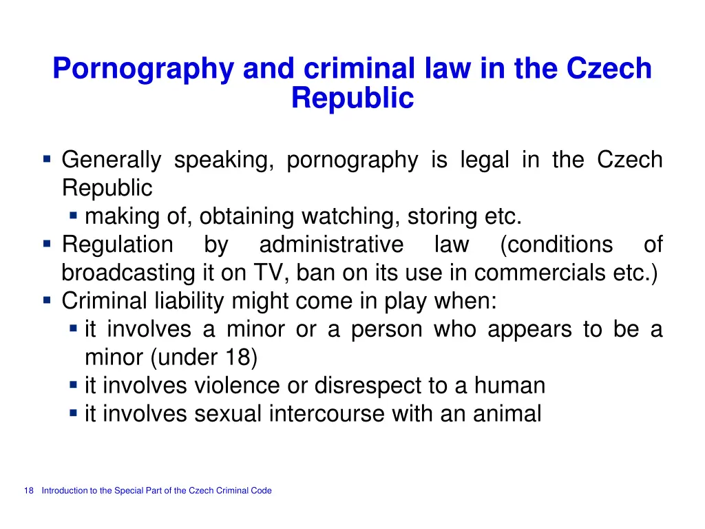 pornography and criminal law in the czech republic